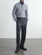 Zegna - Oasi Cashmere-Piqué Polo Shirt - Gray