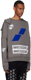 We11done Gray Cotton Hoodie