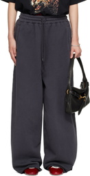 LU'U DAN Gray Raw-Cut Bontan Sweatpants