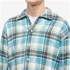 DIGAWEL Men's Check Overshirt in Turquoise Blue