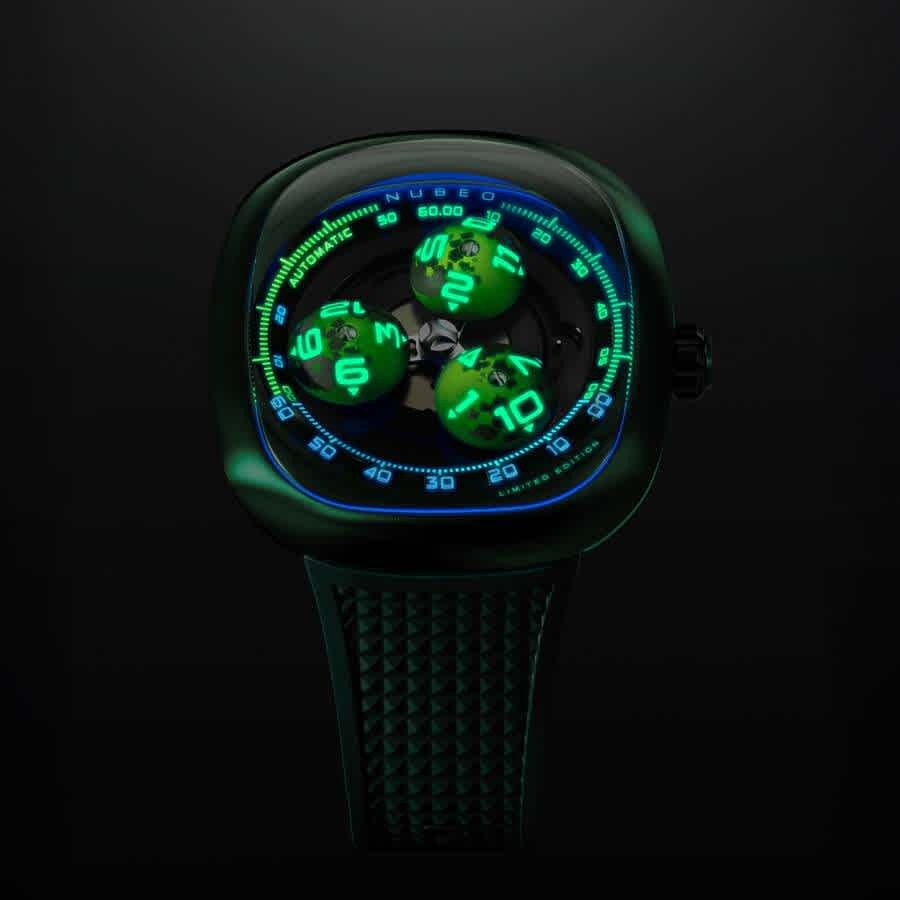 Nubeo Tri-Star Orbit Black Dial Mens Watch NB-6116-0B