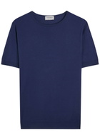 John Smedley Belden Fine-knit Cotton T-shirt Dark Blue
