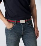 Gucci Web Stripe canvas belt