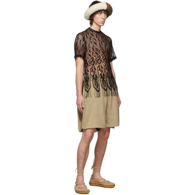 Palomo Spain Beige Linen Shorts