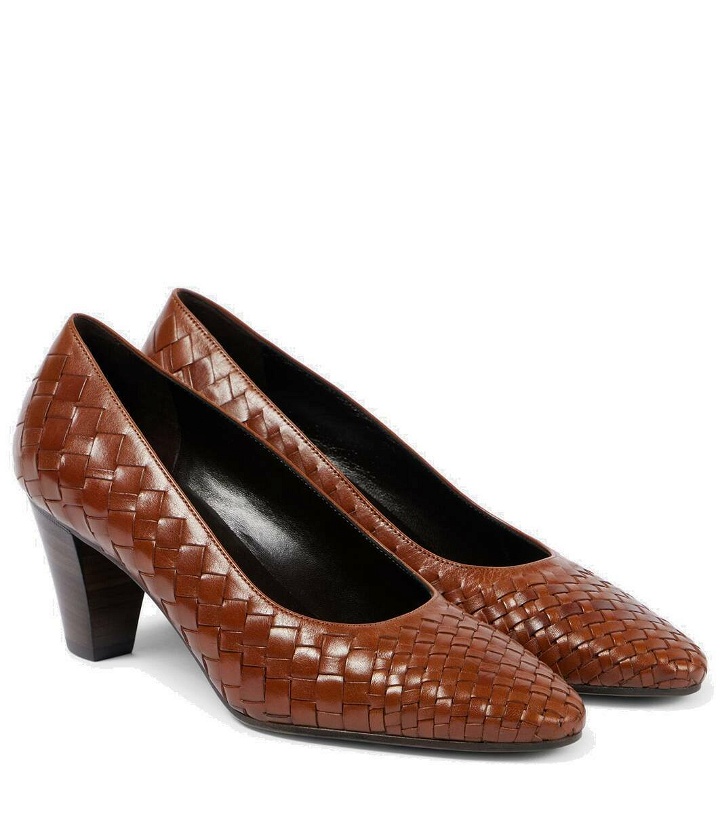 Photo: The Row Charlotte 65 braided leather pumps
