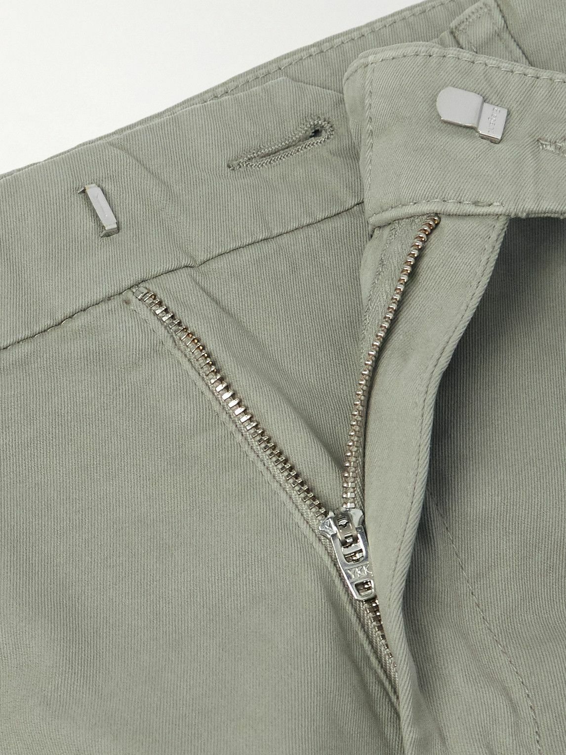 Eleventy - Tapered Pleated Stretch Cotton and Lyocell-Blend Twill Trousers - Gray