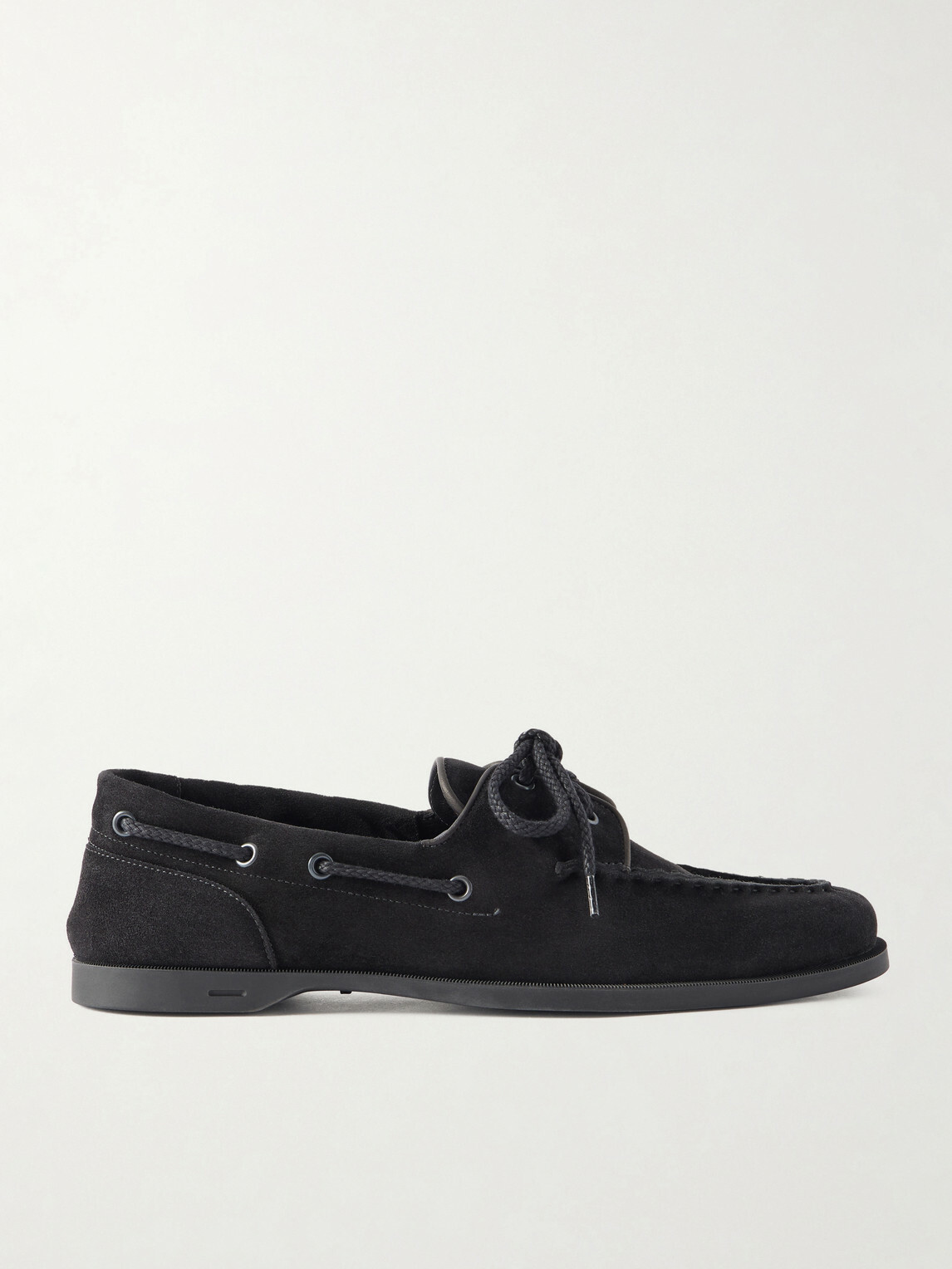 John Lobb - Foil Suede Boat Shoes - Black