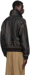The Row Black Herzog Leather Jacket