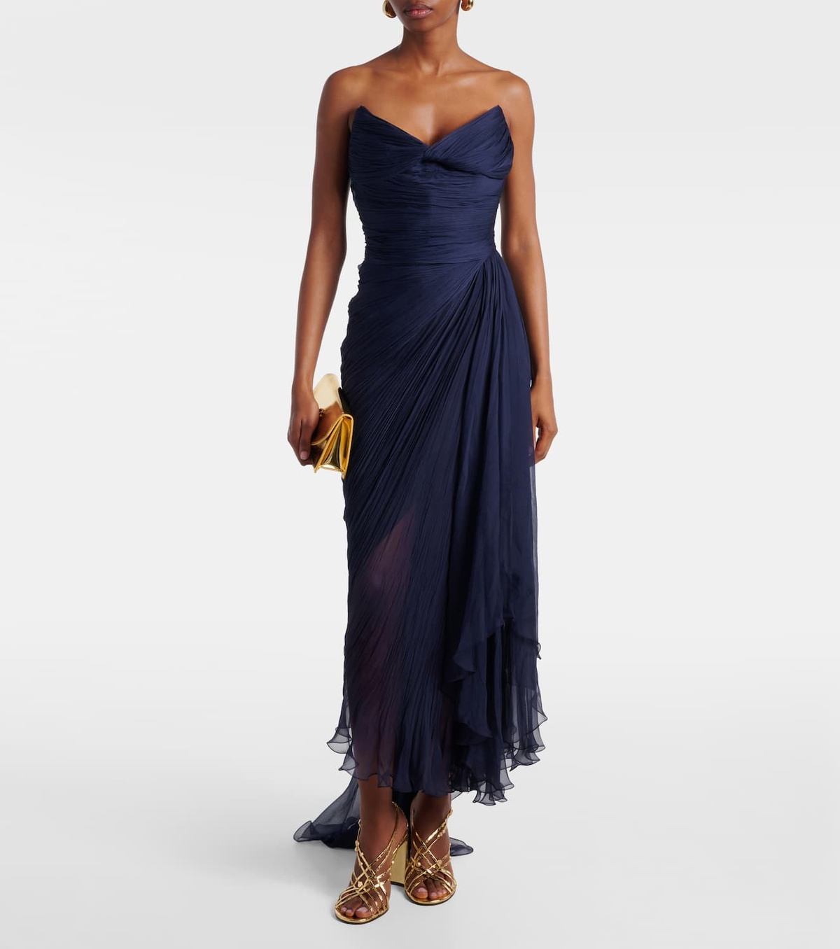 Maria Lucia Hohan Heidi ruched silk corset gown