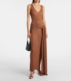 Aya Muse Alula belted lamé maxi dress