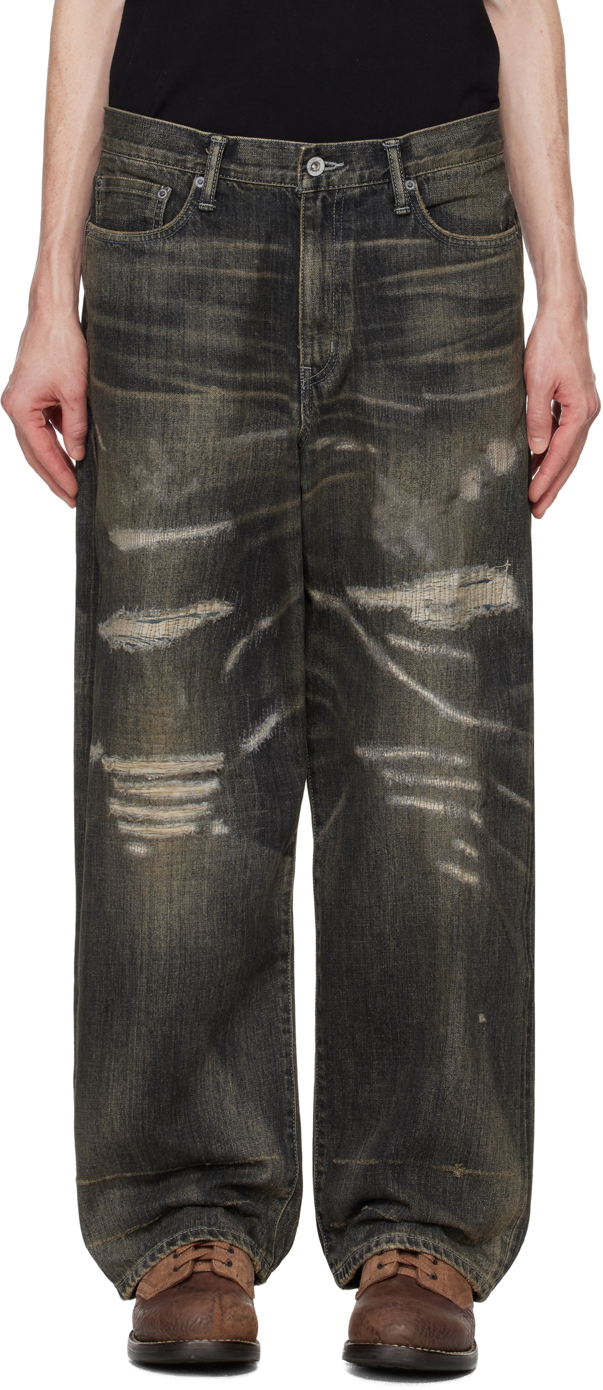 パンツ NEIGHBORHOOD SAVAGE DENIM DP WIDE/BLACK NEIGHBORHOOD SAVAGE DENIM DP WIDE M Neighborhood Black Savage