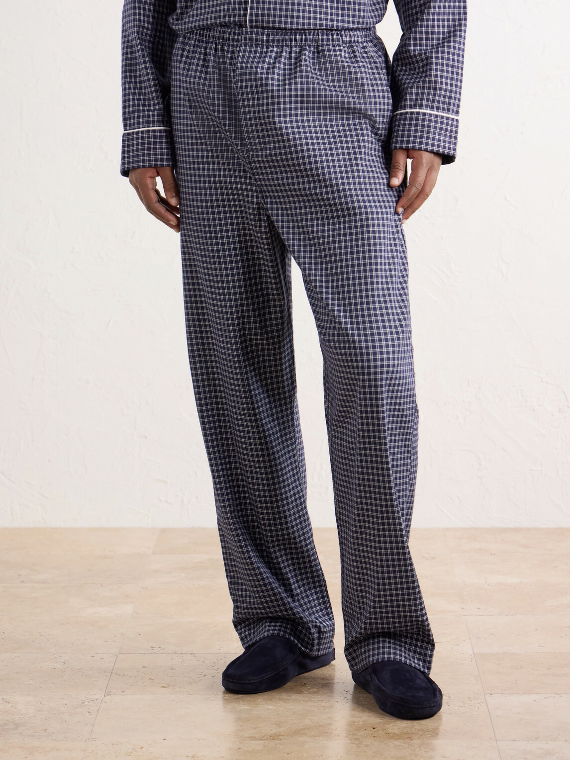 Derek Rose - Braemar 32 Checked Cotton-Twill Pyjama Set - Blue