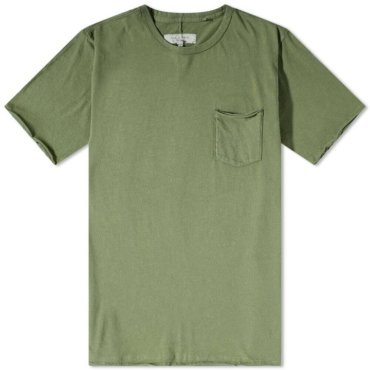 Photo: Rag & Bone Men's Miles Pocket T-Shirt in Green Fog
