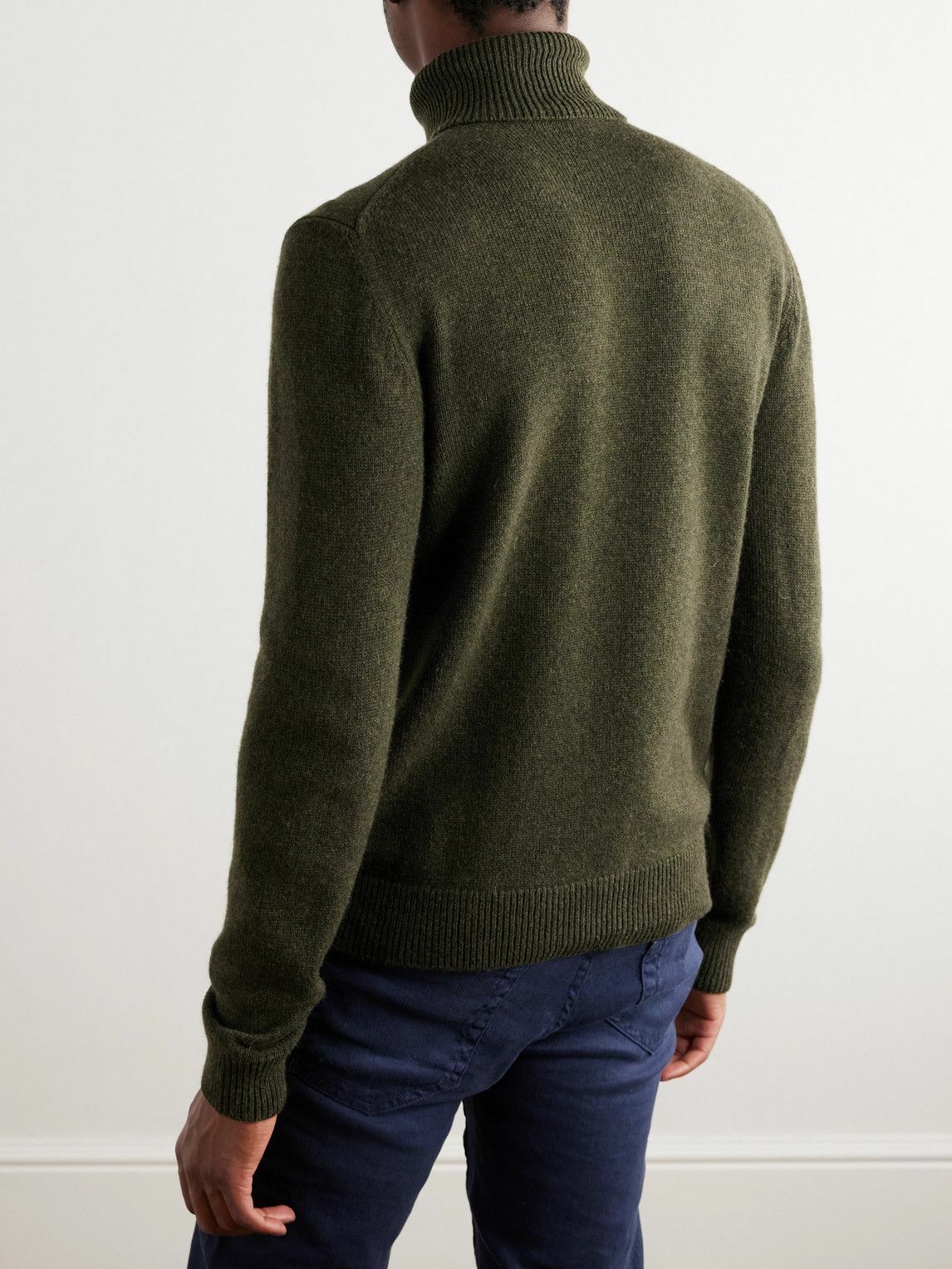 Ralph Lauren PurpleLabel メリノウール ニット グリーン Ralph Lauren Purple label - Slim-Fit Cashmere Rollneck Sweater