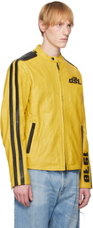 Diesel Yellow L-Pop Leather Jacket