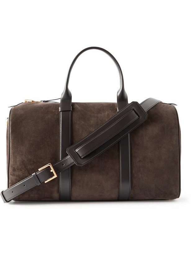 Photo: TOM FORD - Ebony Leather-Trimmed Suede Holdall