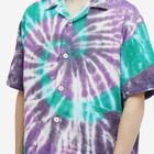 South2 West8 Men's Tie Dye Cabana Shirt in Green/Purple