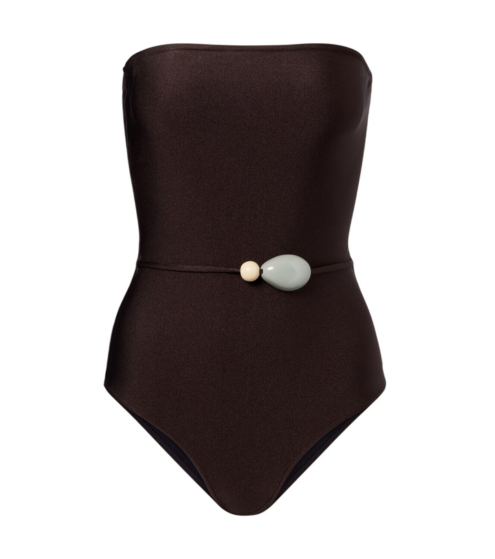 Photo: Adriana Degreas Belted embellished swimsuit