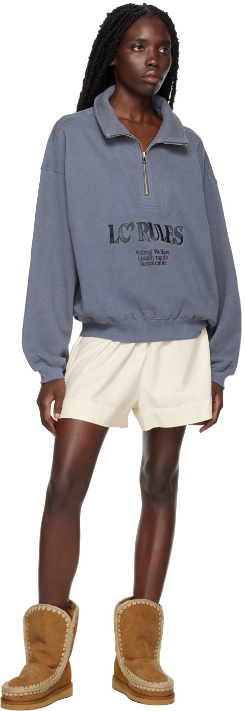 Blue Half-Zip Women's Sweater main image 1