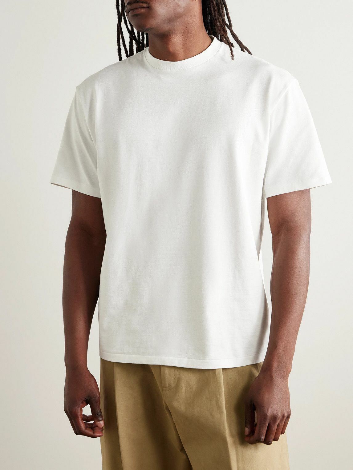 A.PRESSE - Cotton-Jersey T-Shirt - White A.PRESSE