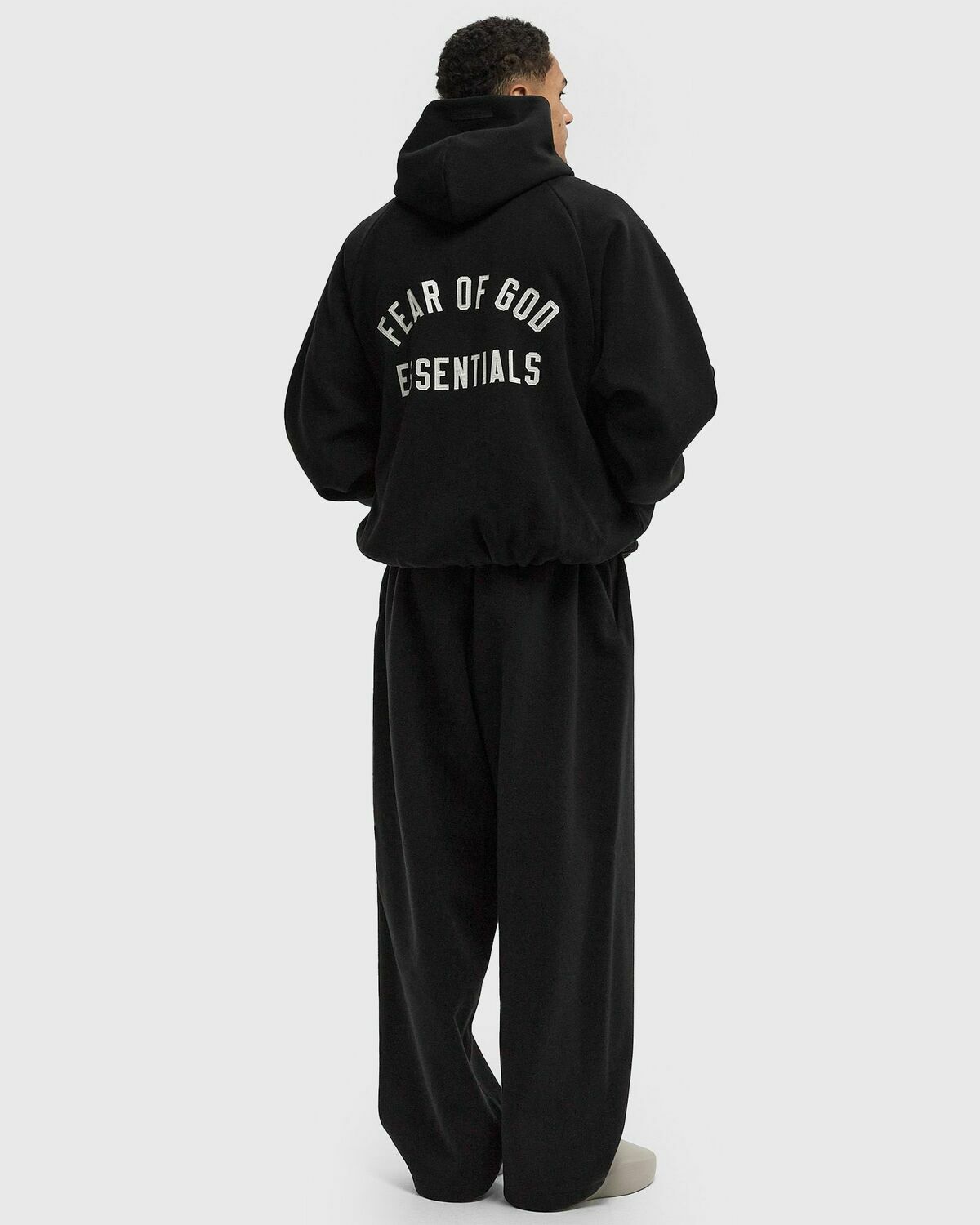 Fear of God Essentials BRUSHED HOODED BOMBER Black Mens Zipper