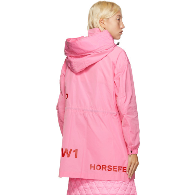 Burberry Pink Dartmouth Horseferry Print Rain Jacket Burberry