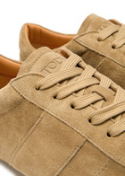 Tods Panelled Suede Sneakers Beige