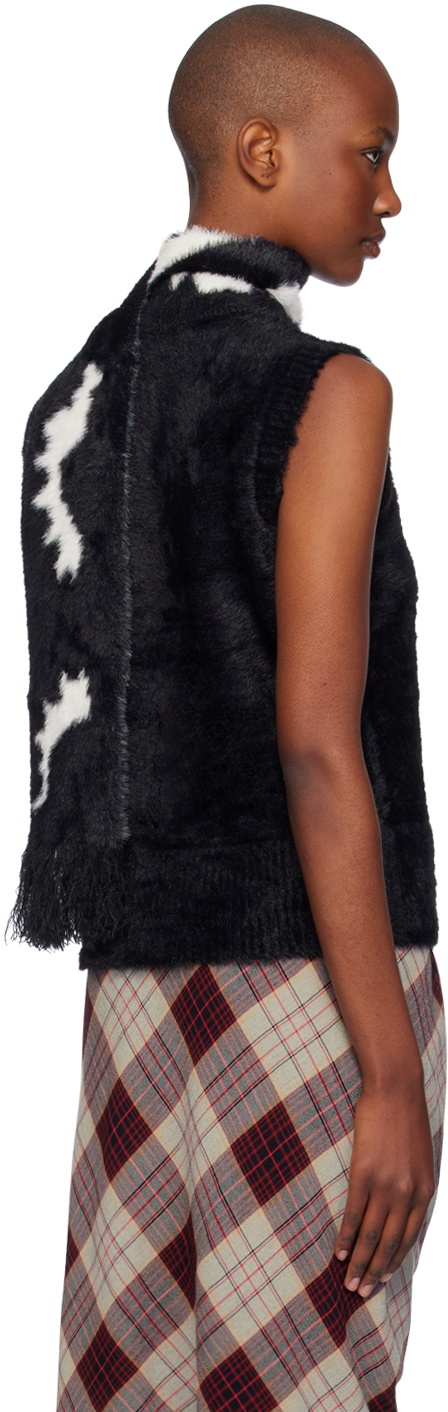 Charles Jeffrey LOVERBOY Black Fluffy Scarf Vest