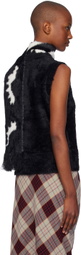 Charles Jeffrey LOVERBOY Black Fluffy Scarf Vest