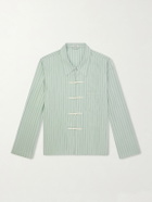 BODE - Sylvan Striped Silk-Satin Shirt - Green