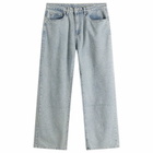 MKI Men's Twisted Weave Wide Leg Jeans in Bleach Wash