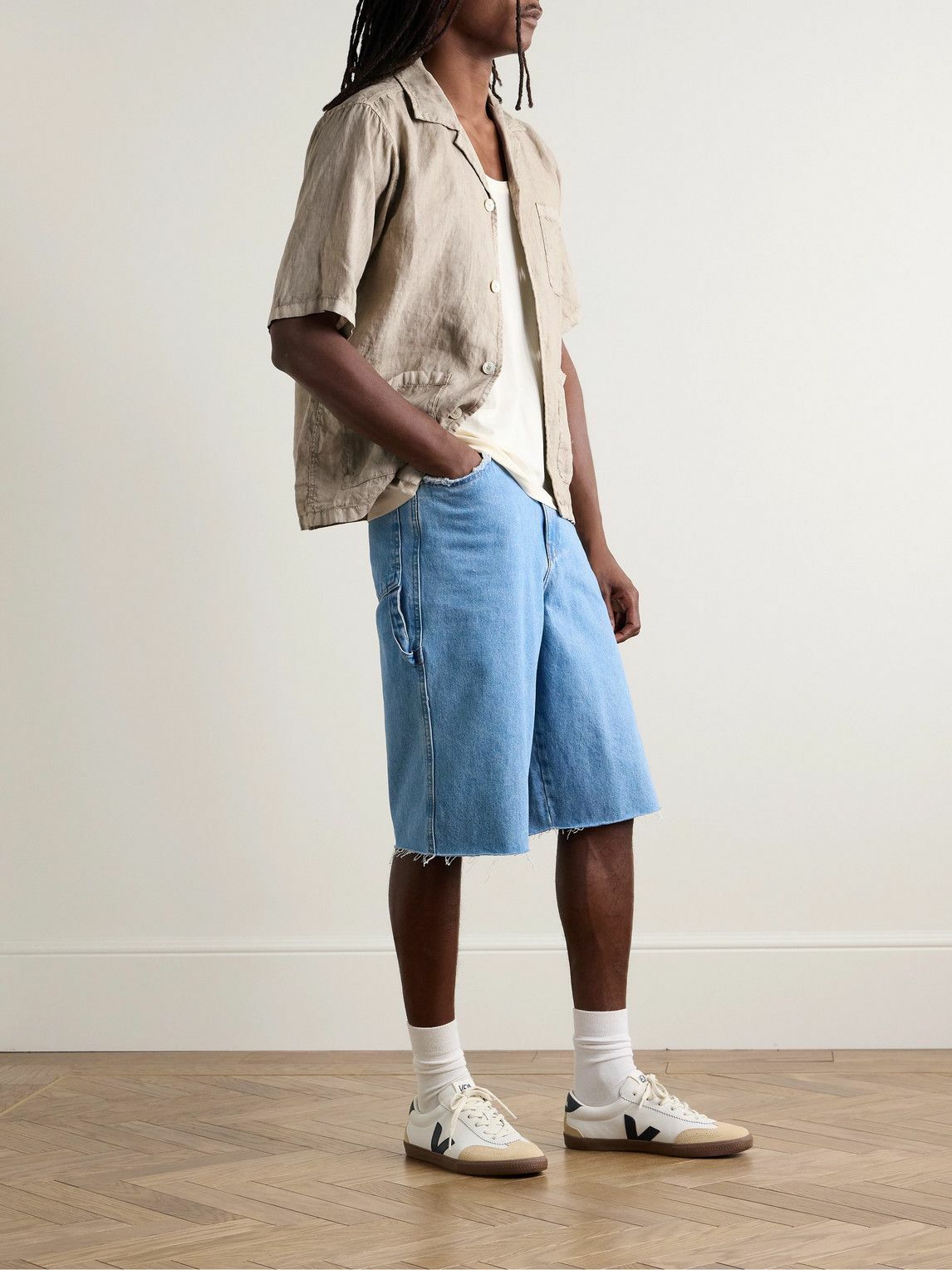 Aspesi - Camp-Collar Linen Shirt - Neutrals