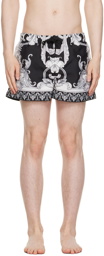 Versace Underwear Black Baroque Swim Shorts