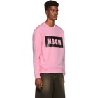 MSGM Pink Panel Logo Sweatshirt