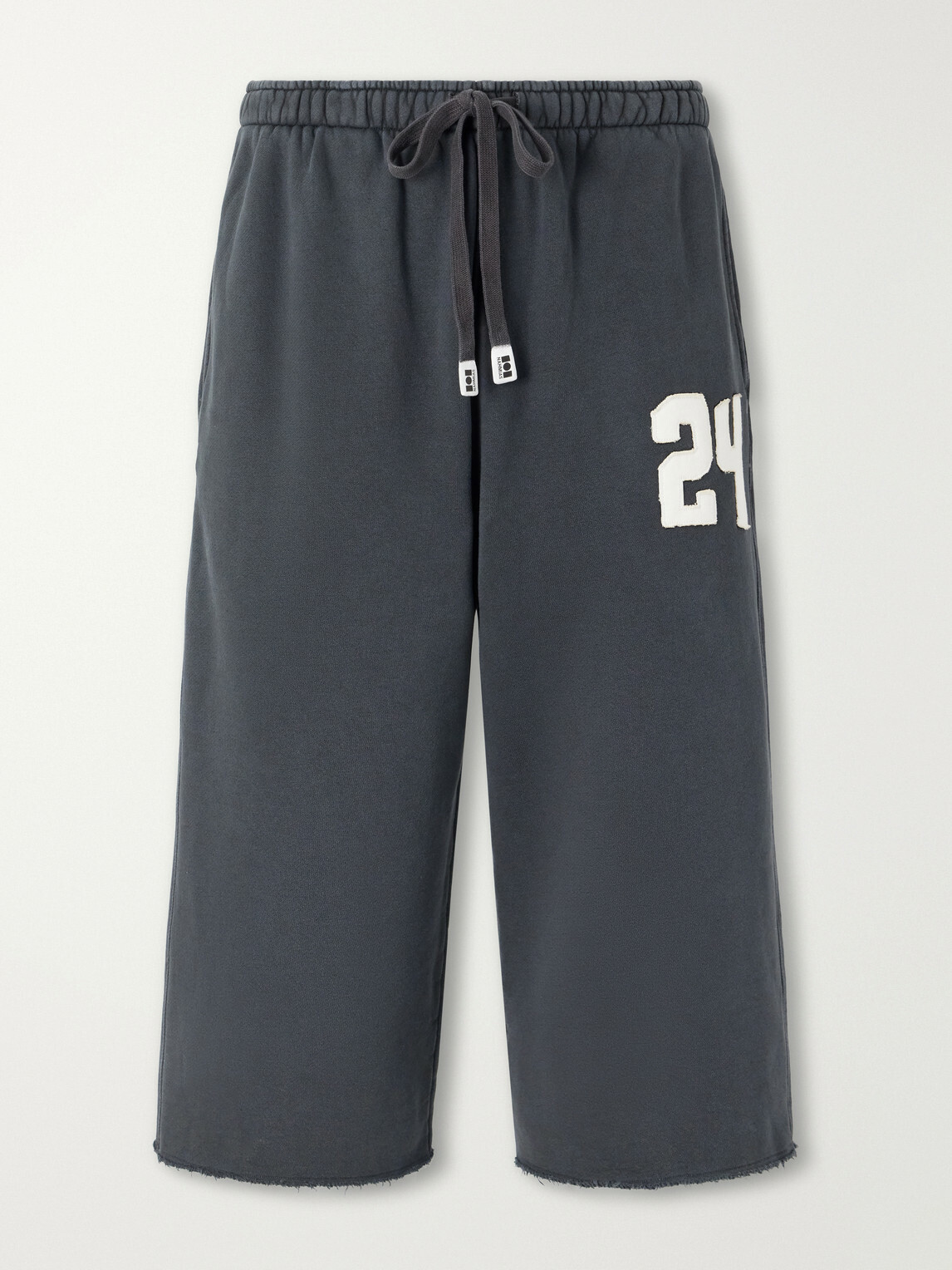 NAHMIAS - Hoops 24 Straight-Leg Cropped Cotton-Jersey Sweatpants - Black