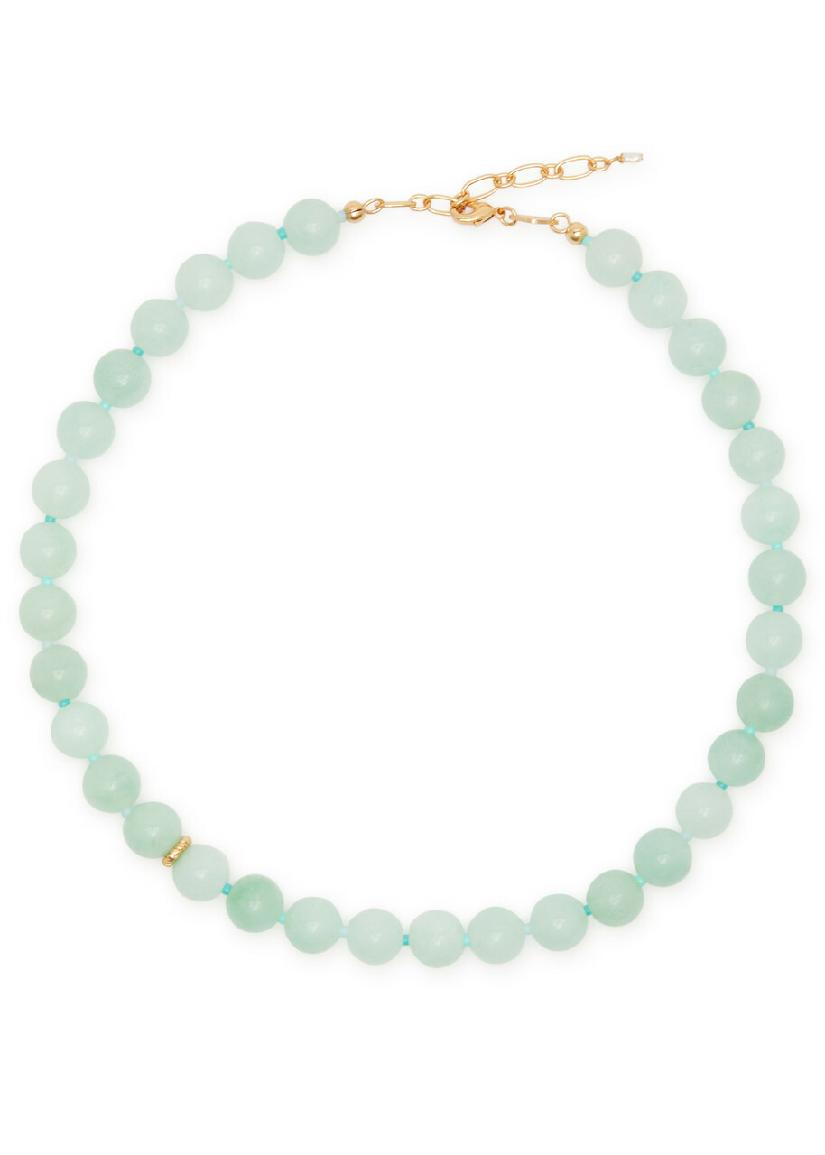 Anni LU Seafoam 18kt Gold-plated Beaded Necklace - Turquoise - One Size