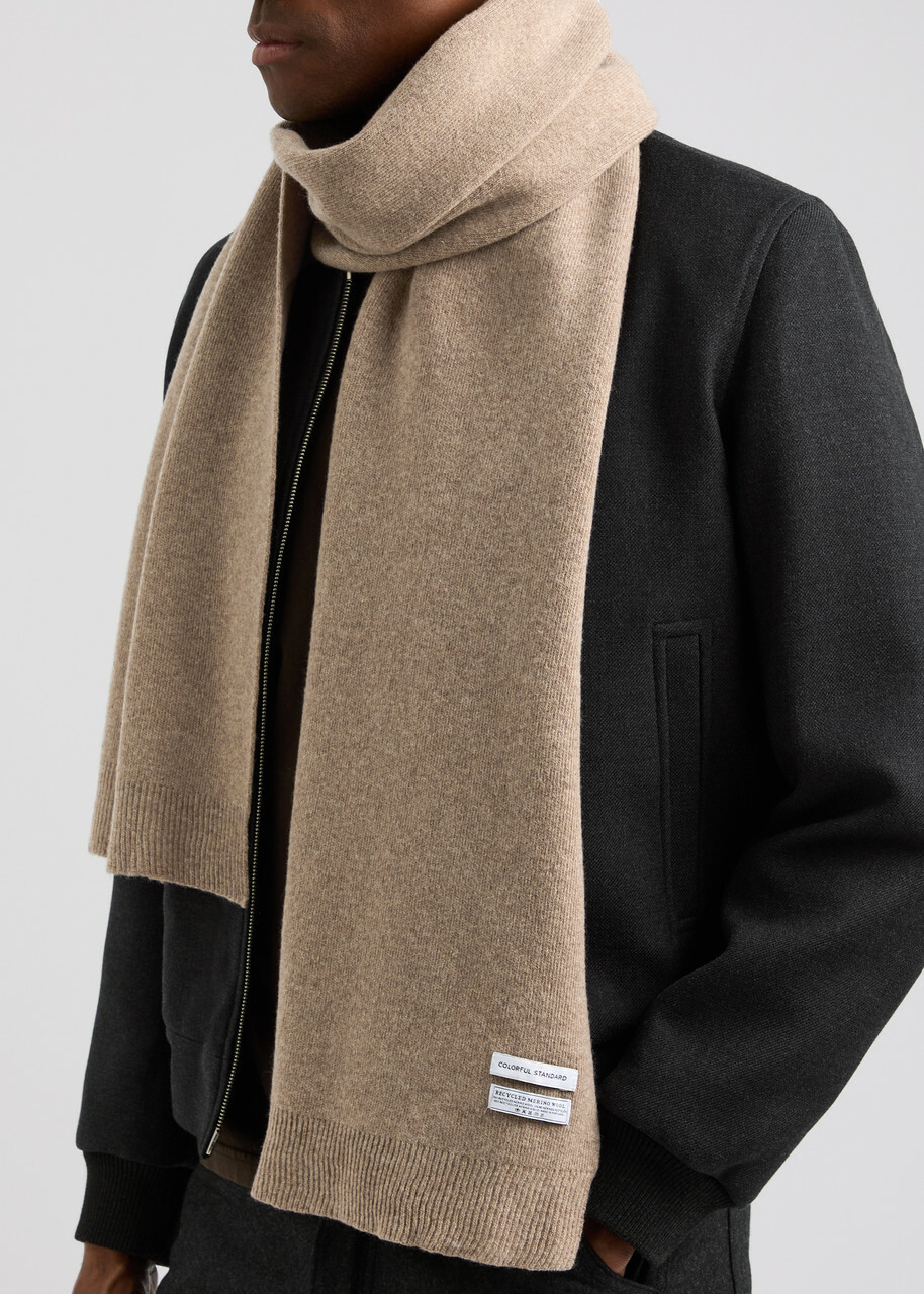 Colorful Standard Wool Scarf - Brown - One Size
