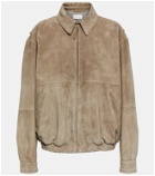 The Row Roanna suede bomber jacket