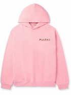 Marni - Oversized Logo-Print Cotton-Jersey Hoodie - Pink