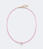 Suzanne Kalan Infinite 18kt rose gold beaded necklace with spinels and diamonds