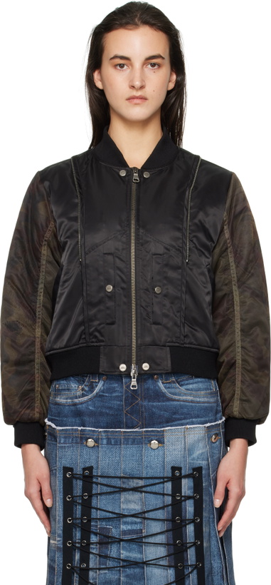 Photo: Andersson Bell Black Mesh Sleeve Bomber Jacket