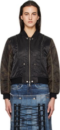Andersson Bell Black Mesh Sleeve Bomber Jacket
