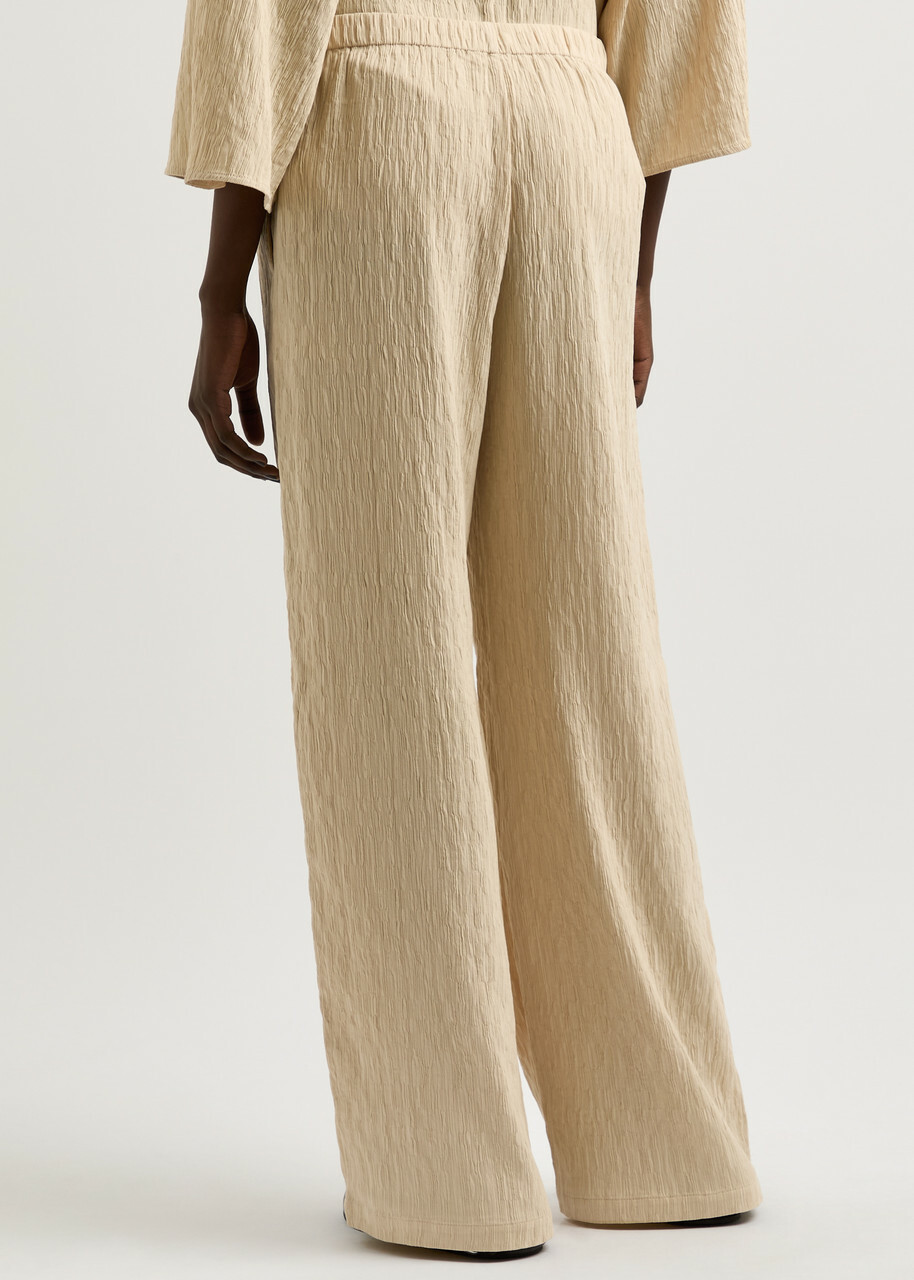 BY Malene Birger Darja Textured Straight-leg Trousers Beige