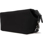 MISMO - Leather-Trimmed Canvas Wash Bag - Black