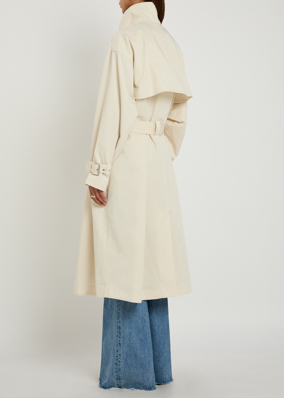 Frame The Field Belted Cotton Trench Coat Off White
