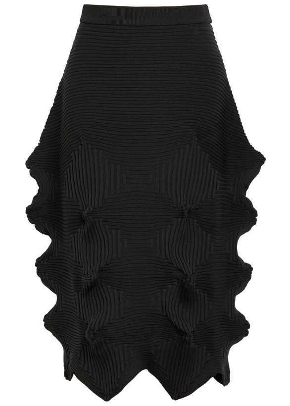 Photo: Issey Miyake Sculpted Knit Midi Dress Black
