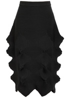 Issey Miyake Sculpted Knit Midi Dress Black