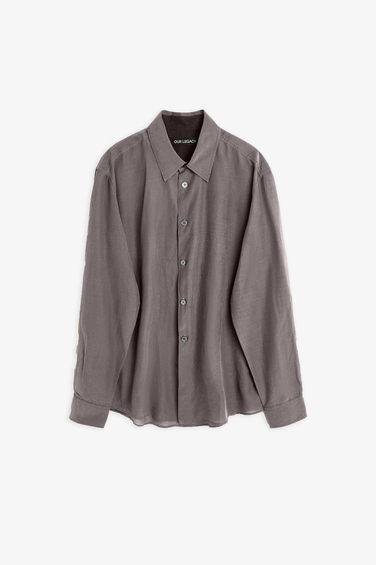 OUR LEGACY　BEYOND SHIRT　Charcoal Our Legacy Beyond Shirt Charcoal Silk Blend Shirt With Long