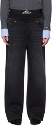 Prototypes Black Waistband Regular Jeans