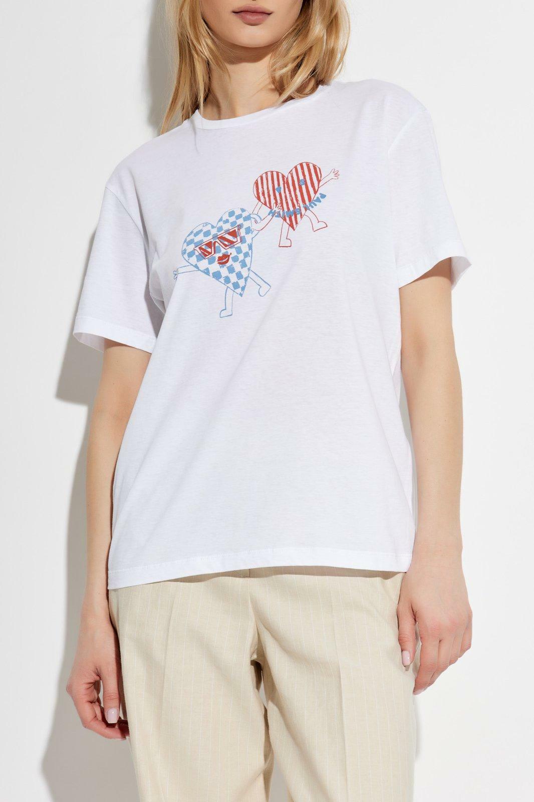 Paul Smith Heart Printed Crewneck T-shirt